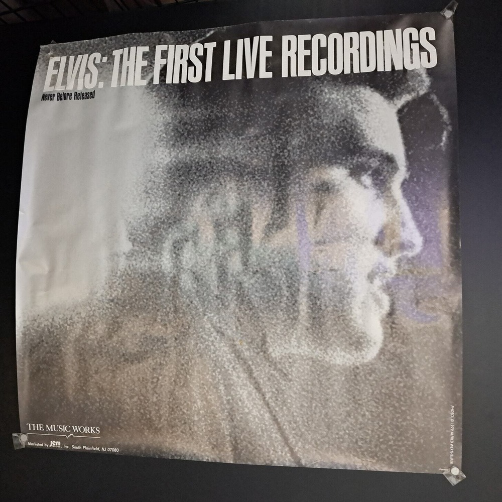 Elvis Presley Poster 1979 The First Live Recordings Original JEM Records VTG